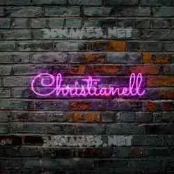 christianell in Pink Neon style - 3D name wallpaper