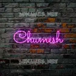 chumesh in Pink Neon style - 3D name wallpaper