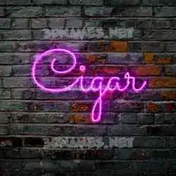 cigar in Pink Neon style - 3D name wallpaper