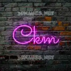 ckm in Pink Neon style - 3D name wallpaper