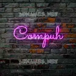 compuh in Pink Neon style - 3D name wallpaper