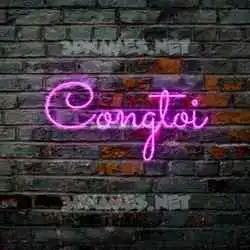 congtoi in Pink Neon style - 3D name wallpaper