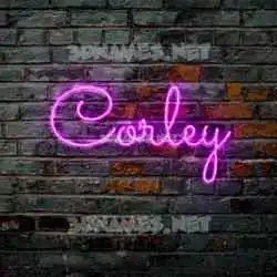 corley in Pink Neon style - 3D name wallpaper