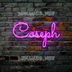 coseph in Pink Neon style - 3D name wallpaper