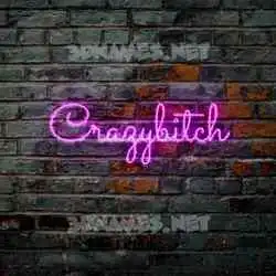 crazybitch in Pink Neon style - 3D name wallpaper