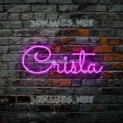 crista in Pink Neon style - 3D name wallpaper
