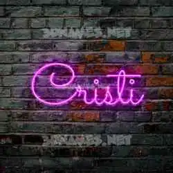 cristi in Pink Neon style - 3D name wallpaper