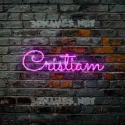 cristiam in Pink Neon style - 3D name wallpaper