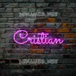 cristian in Pink Neon style - 3D name wallpaper