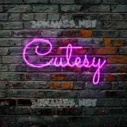 cutesy in Pink Neon style - 3D name wallpaper