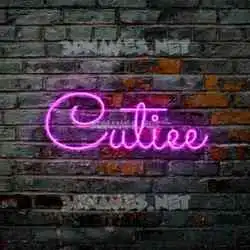 cutiee in Pink Neon style - 3D name wallpaper