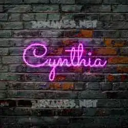 cynthia in Pink Neon style - 3D name wallpaper