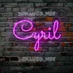 cyril in Pink Neon style - 3D name wallpaper