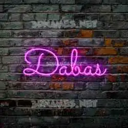 dabas in Pink Neon style - 3D name wallpaper