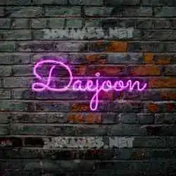 daejoon in Pink Neon style - 3D name wallpaper