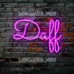 daff in Pink Neon style - 3D name wallpaper