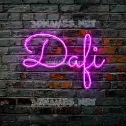 dafi in Pink Neon style - 3D name wallpaper