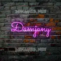 damjany in Pink Neon style - 3D name wallpaper