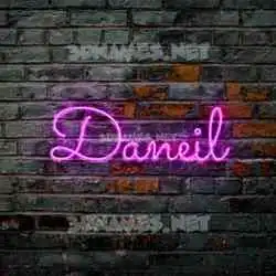 daneil in Pink Neon style - 3D name wallpaper