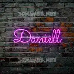 daniell in Pink Neon style - 3D name wallpaper