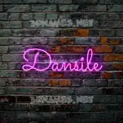 dansile in Pink Neon style - 3D name wallpaper