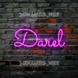 darel in Pink Neon style - 3D name wallpaper
