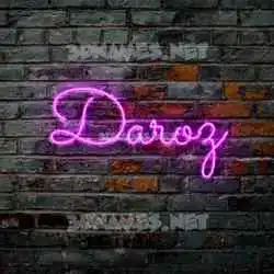 daroz in Pink Neon style - 3D name wallpaper