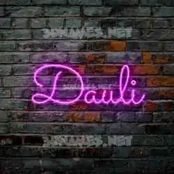 dauli in Pink Neon style - 3D name wallpaper