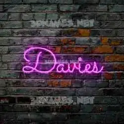 davies in Pink Neon style - 3D name wallpaper