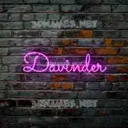 davinder in Pink Neon style - 3D name wallpaper