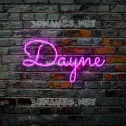 dayne in Pink Neon style - 3D name wallpaper