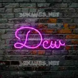 dcw in Pink Neon style - 3D name wallpaper