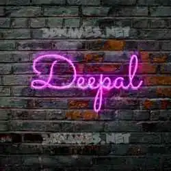 deepal in Pink Neon style - 3D name wallpaper
