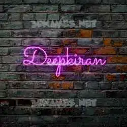 deepkiran in Pink Neon style - 3D name wallpaper