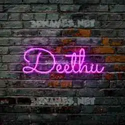 deethu in Pink Neon style - 3D name wallpaper