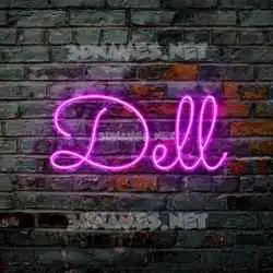 dell in Pink Neon style - 3D name wallpaper