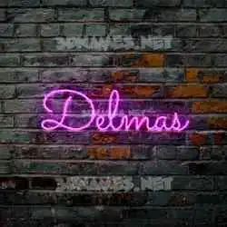 delmas in Pink Neon style - 3D name wallpaper