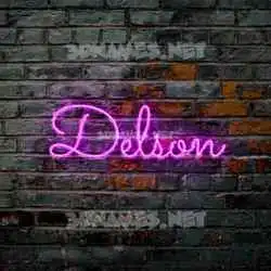 delson in Pink Neon style - 3D name wallpaper