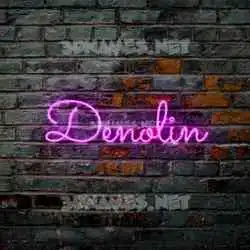 denolin in Pink Neon style - 3D name wallpaper