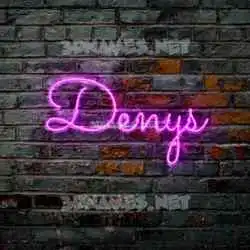 denys in Pink Neon style - 3D name wallpaper