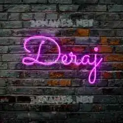 deraj in Pink Neon style - 3D name wallpaper