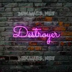 destroyer in Pink Neon style - 3D name wallpaper