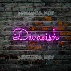 devasish in Pink Neon style - 3D name wallpaper