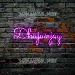 dhajanjay in Pink Neon style - 3D name wallpaper