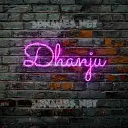 dhanju in Pink Neon style - 3D name wallpaper