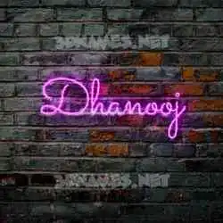 dhanooj in Pink Neon style - 3D name wallpaper