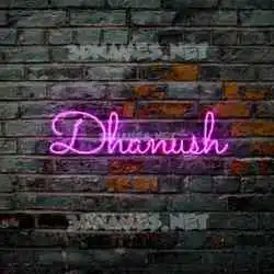 dhanush in Pink Neon style - 3D name wallpaper