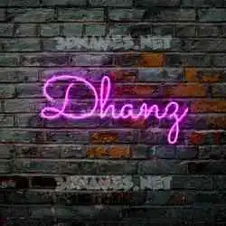 dhanz in Pink Neon style - 3D name wallpaper