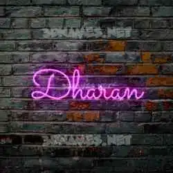 dharan in Pink Neon style - 3D name wallpaper