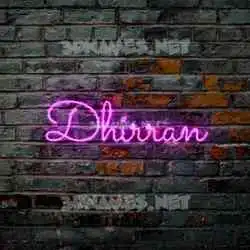 dhirran in Pink Neon style - 3D name wallpaper